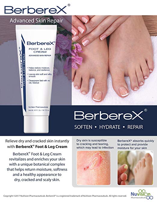 chưa da chân bị nứt nẻ với BerbereX Foot & Leg Cream